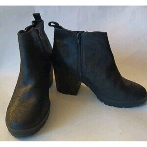 Parker & Sky Chunky Boots  Women’s Size 10M Black High Heel Goth Grunge Y2K